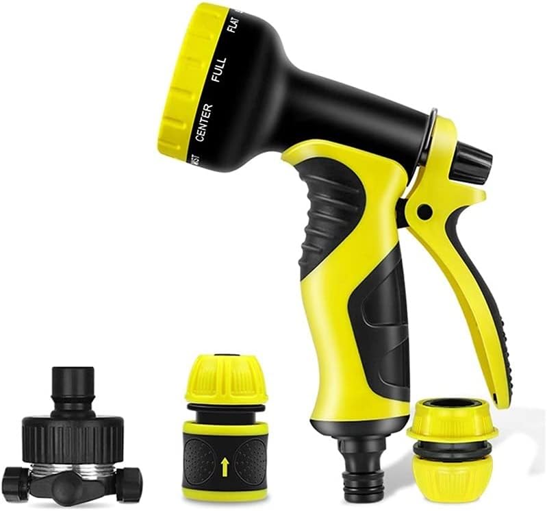 Water Pipe Set Hose Spray Gun Garden Hose Nozzles High Pressure Water Gun 1/2" Water Pipe Watering Equipment Leakproof Water Hose (Color : Water gun+connector set)