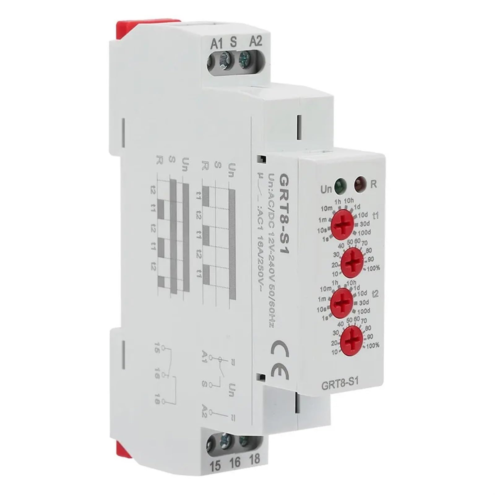 Relais de temps de cycle GRT8-S1 mini minuterie asymétrique AC 240V