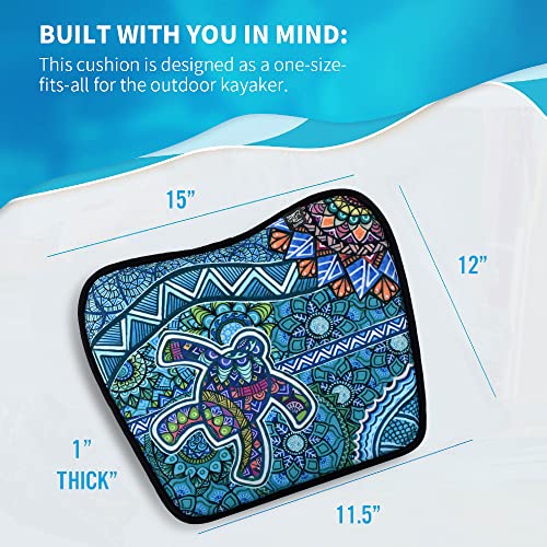 Hornet Watersports Kayak Seat Cushion - Turtle Design Kayak Seat Pad Compatible with Kayak, Canoe and Boat. Kayaking Accessories for Women - Thumbnail 5