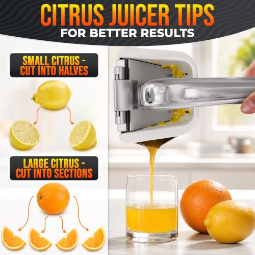 Image of Manual Lemon Squeezer, Citrus Juicer Hand Press, 304 Stainless Steel