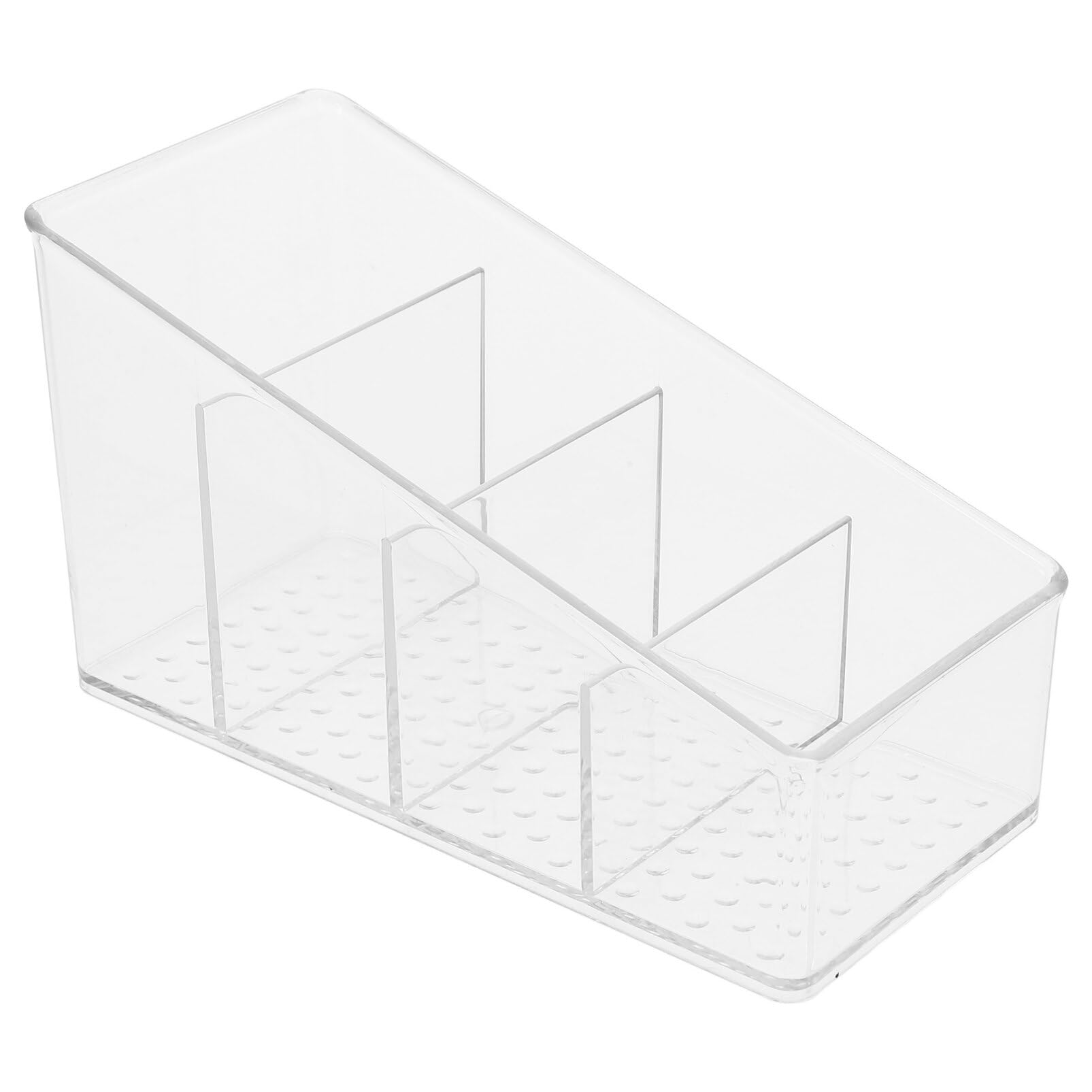 Luxshiny 4-Compartment Tea Bag Organizer, Clear Tea Bag Holder, Coffee Packet Storage Box for Home Cabinet and Countertop