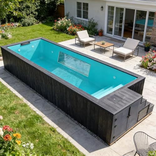 Stylish Prefab Container Swimming Pool with Optional Water Treatment System