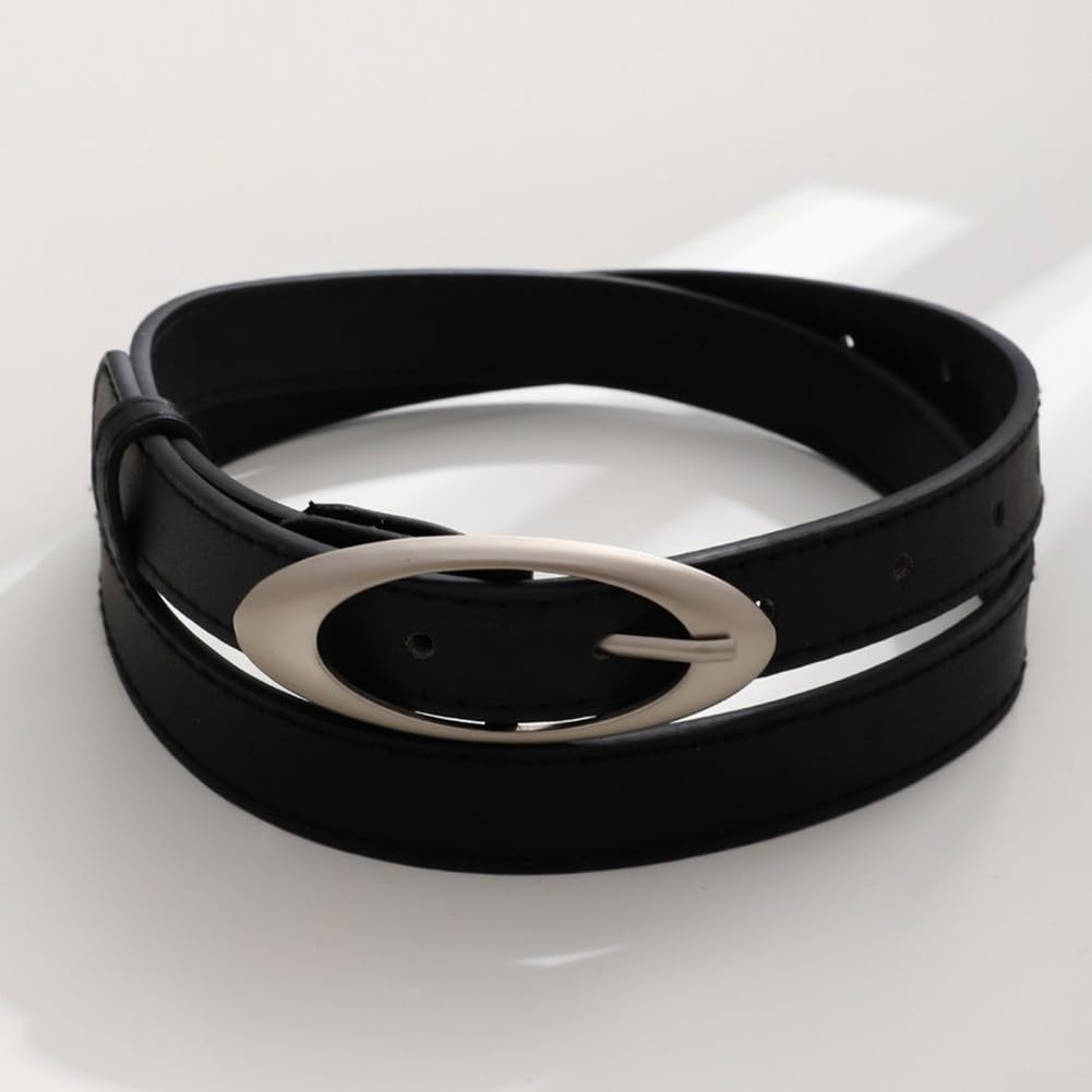 para cinturón Unisex PU Hebilla Aleación Fino Negro para cinturón