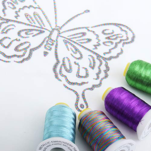 Threadart Metallic Thread | No. L39 - Copper | 500 Meter Cones (550 Yards) | 25 Brilliant Shiny Colors | For Machine Embroidery #TOP3