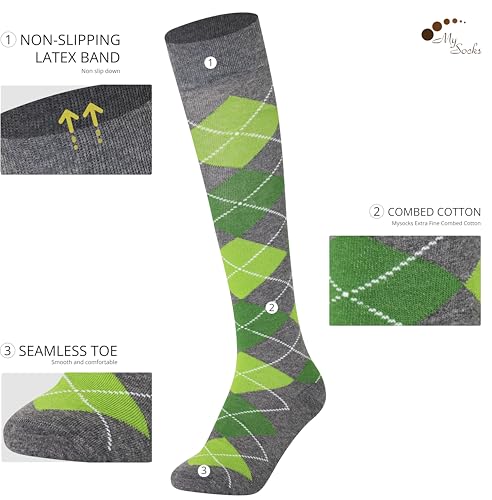 Image of Mysocks Unisex Extra Fine Combed Cotton Knee High Socks, Hand Linked Toe, Soft Latex Band