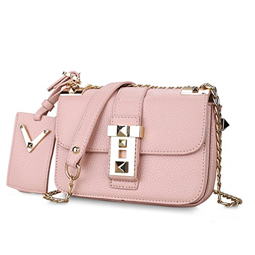 Sac de messager chic avec chaîne en métal et bandoulière réglable