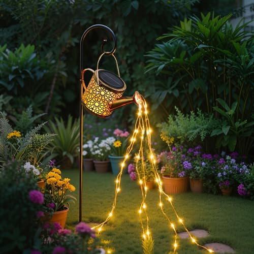 Solar Watering Can Lights Outdoor Garden Ornaments Gifts for Women Mom