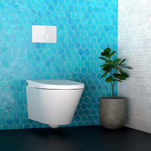Inodoro Inteligente de Pared SWAN con Asiento Calefactable, Tapa Automática, Secador de Aire, Funciones de Bidé, Luz Nocturna y Control Remoto – Diseño Moderno para Baños de Lujo miniatura 2
