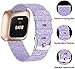 Lamshaw ID208 Plus Smart Watch Band, Breathable Nylon Woven Fabric Replacement Strap Compatible for Quican, aeac, WMK, Fitpolo ID208 Plus 1.8'' Smart Watch (Purple)