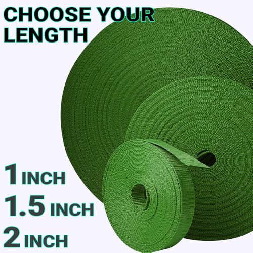 Image of TECEUM 3 /4 inch & 5 /8 inch & 1 inch & 1.5 inch & 2 inch Webbing - 10 25 50 Yards - 40+ Colors - Heavy Duty 1 Inch 1.5 Inch 2 Inch Backpack Straps - Webbing for Outdoors Indoors Crafting DIY