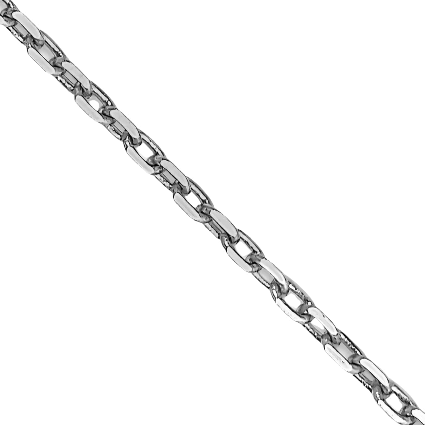 IceCarats 14K Solid White Gold Round 0.8mm Dainty Cable Chain Necklace Diamond Cut
