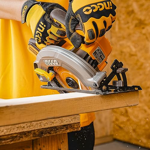 Image of INGCO 20V Cordless Circular Saw 185mm, Brushless Motor, 4800RPM, Max Cutting Depth: 65mm at 90, With 1Pcs 4.0Ah Battery & Charger