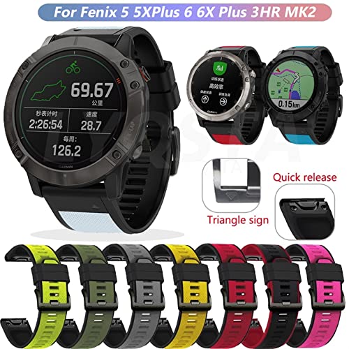 Correa de silicona de 26mm para Garmin Fenix 6X Pro y 5X 2