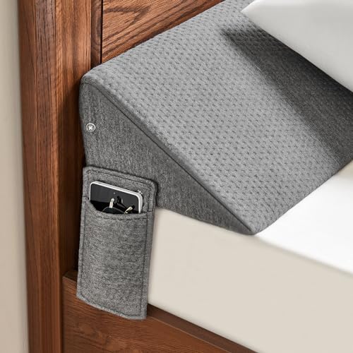Image of IFNOW Twin Size(40 inchx6 inchx10 inch) Bed Wedge Pillow for Headboard, Mattress Gap Filler(0-8 inch), Bed Wedge for Gap Between Your Headboard and Mattress Dark Grey