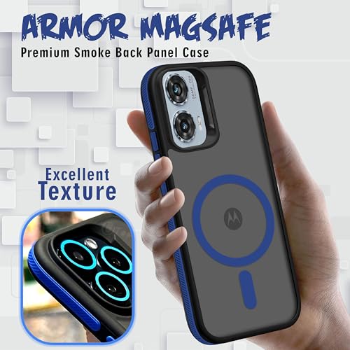 Image of V-TAN Frosted Ultra Matte Back Cover Case for Motorola Edge 50 Fusion| Compatible with Wireless Charging | Smooth Sides with Grip | Stylish Protective Design (Blue)