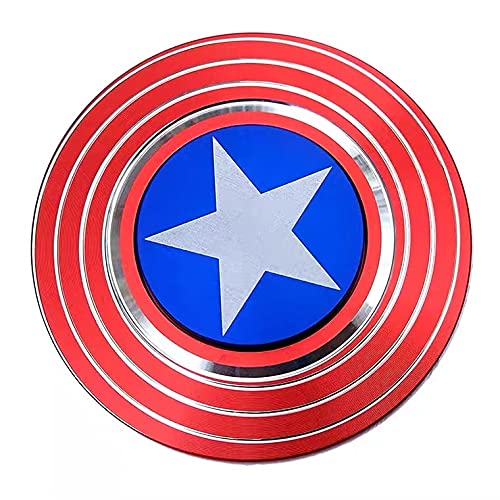 Multibao fidget toys American Captain Fingertip Gyro Shield Alloy Gyro Spinner Decompression Toy Fidget Spinner Hobbies For Adults- Red Captain America