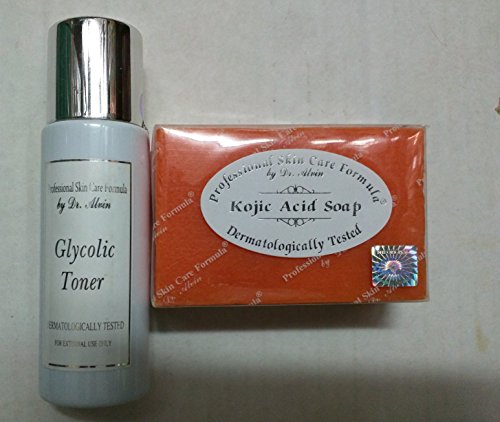 Glycolic Toner and Kojic Soap (Professional Skin Care Formula by Dr. Alvin)