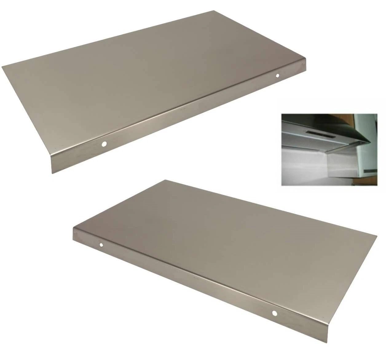Set di 2 Alette di Protezione per Cappa – Acciaio Inox Professionale | Universali, Resistenti al Calore, Facili da Pulire (Cromo satinato, 32 x 18 cm)