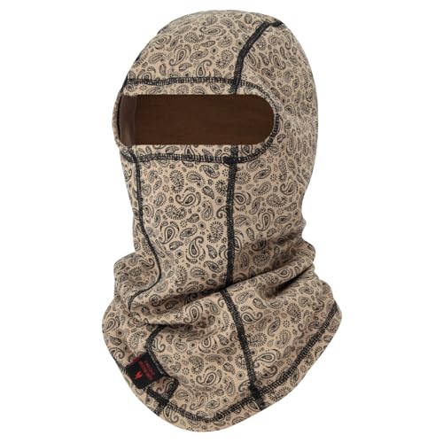 Image of FR Face Mask for Men - Fire Resistant Balaclava Welding Head Cover, 100% Cotton Full Face Hood & Neck Protector