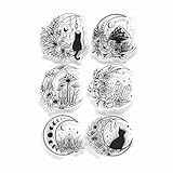 クリアスタンプ 三日月 猫 フラワー キノコ シリコン 判子 手帳や手作りカードに [並行輸入品]