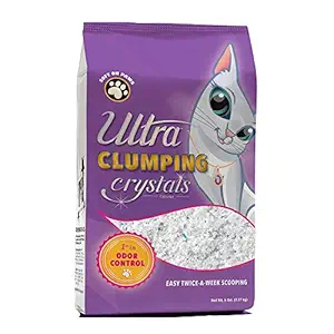 Ultra Pet Clumping Crystal Cat Litter, White Crystals with Multicolor Crystals