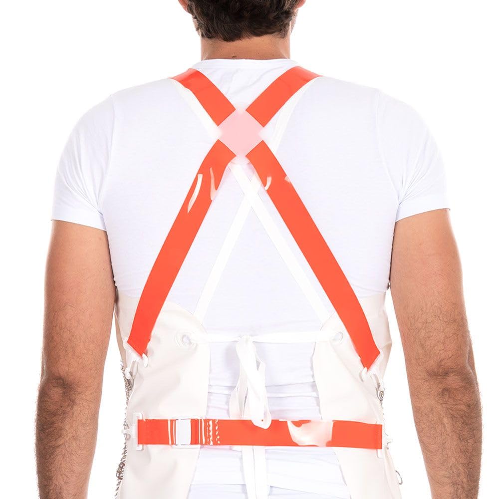 FRANZ MENSCH Stechschutz-Kettenschürze – Metzgerschürze aus rostfreiem Edelstahlringgeflecht, Sicherheits-Schürze für Fleischerei, Größe: 75 x 50 cm
