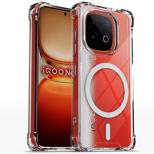 Image of Amazon Basics Back Cover for iQOO Neo 10 5G / Vivo Y300 GT 5G Mag-Safe Shockproof PC + TPU Protective Case Magnetic Support Bumper Case (Transparent Mag-Safe)