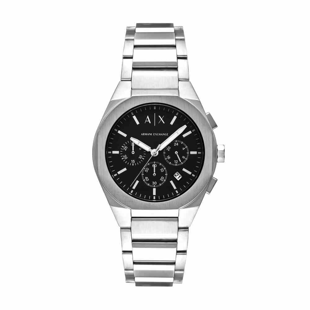 Armani Exchange Men's Stainless Steel 50M Black Chronograph Bracelet Watch - W65484 Ax4186