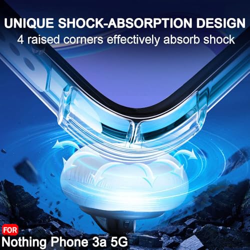 Image of TheGiftKart Shockproof Ultra-Hybrid Back Cover Case for Nothing Phone 3a 5G Compatible with MagSafe | 360 Protection | Crystal Clear Hard Back Cover Case for Nothing Phone 3a 5G (Transparent Bumper)
