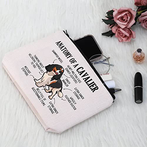PYOUL Cavalier King Charles Spaniel Lover Gift Anatomy of A Cavalier Makeup Bag Cavalier King Charles Spaniel Owner Cosmetics Bag Dog Mom Gift (Cavalier 2.0 Bag) - Image 4