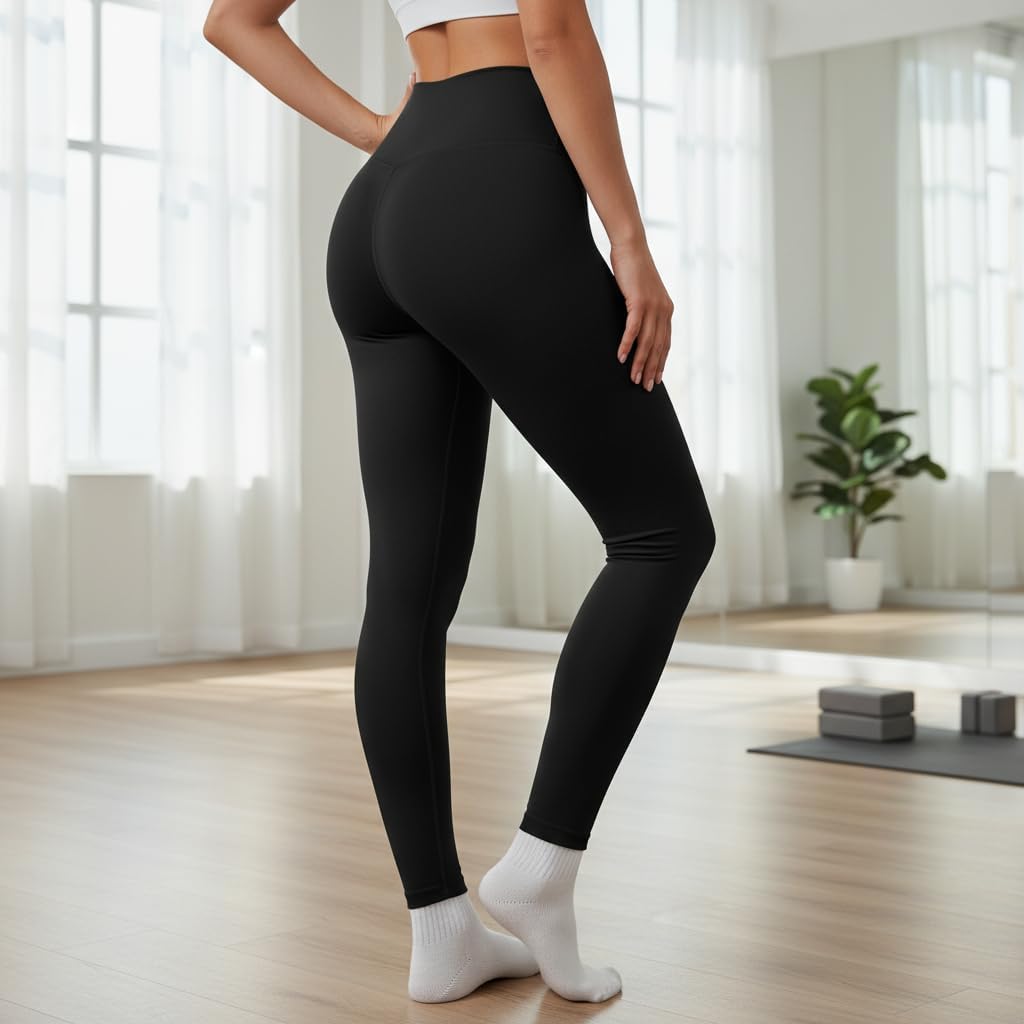 Sunzel Women's Fleece-Lined Thermal Yoga Leggings, High-Waisted Tummy Control Winter Workout Pants - Image 2