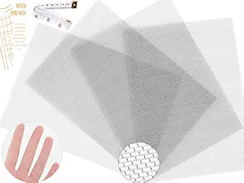 4Pack Woven Wire Mesh 20-304 Stainless Steel Wire Mesh Screen, 20 Mesh Hole 1mm, 12x8.2?(30X21cm)-Sturdy, Easy to Cut,Rust Free -Air Vent Mesh,Rodent Mesh,Metal Screen Mesh
