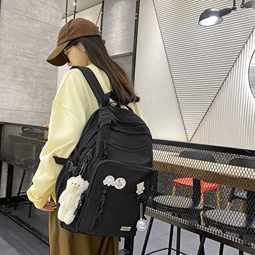 GAXOS Bear Pin Aesthetic Backpack
