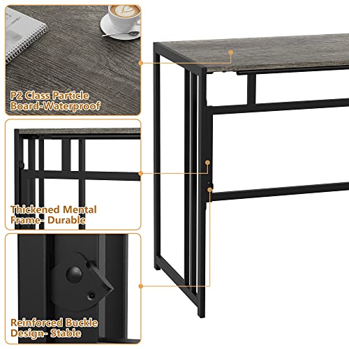 Image of Elephance 40 inch Folding Computer Desk No Assembly Needed Foldable Small Home Office Desk Study Writing Desk Gaming Table for Small Space