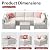 7-Piece Patio Furniture Set,Wicker Sectional Sofa Set, Rattan Sectional Sofa with Water Repellent Cushions and Glass Coffee Table,Modular Patio Conversation Sets for Garden, Balcony, Porch (Off White)