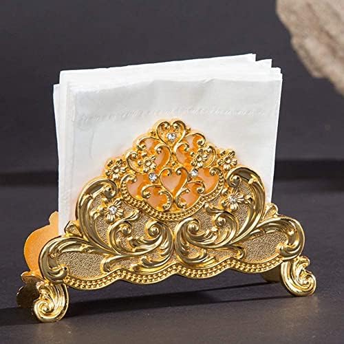 Tiardey Napkin Holder,Metal Craft Table Tissue Holder Napkin Rack Stand for Home Hotel Restaurant Desktop Cafe Ornaments - Gold
