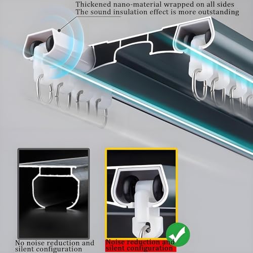 Double rail de plafond pour rideau de chambre à coucher - 4