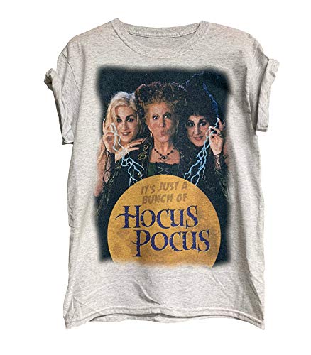 Womens Hocus Pocus Sanderson Sisters T-Shirt Funny Halloween Print Costumes Classic Movie Tee Tops (A1-Gray, Small)