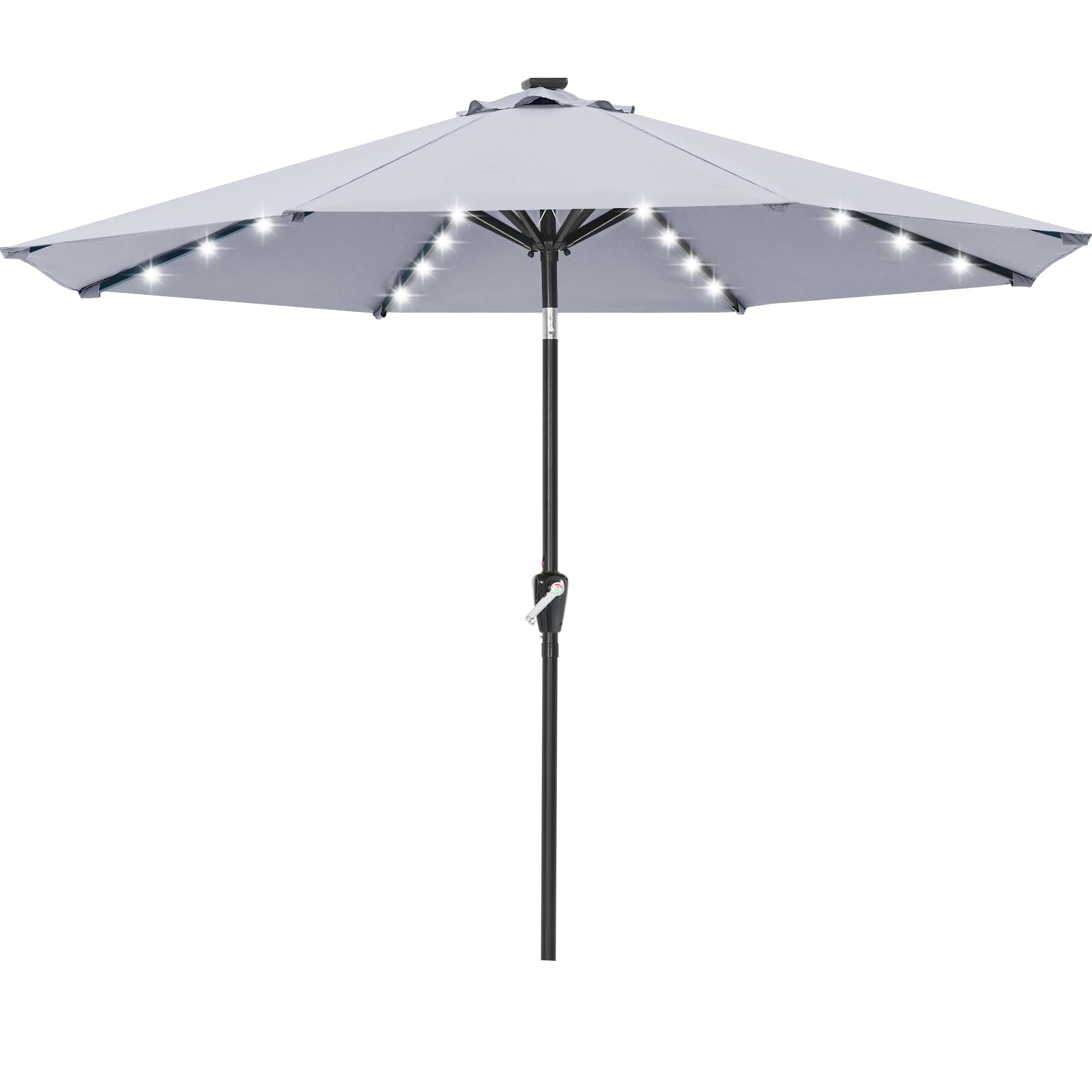 ABCCANOPY Solar Led Patio Umbrella with 32 Lights 10FT(Gray)