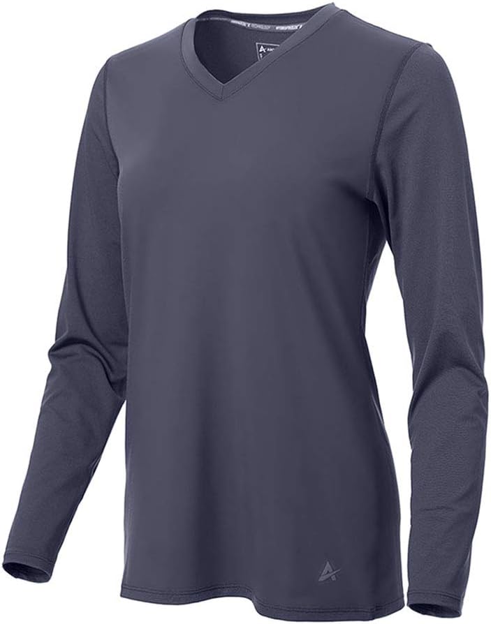 Arctic Cool Women's V-Neck Instant Cooling Moisture Wicking Performance UPF 50+ Long Sleeve Sun Protection Shirt
