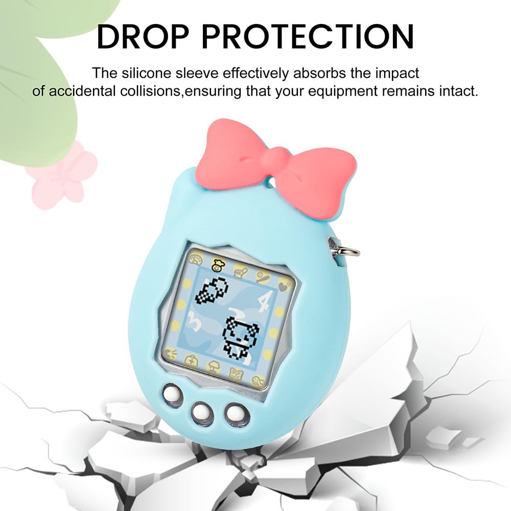 Kreskówkowe etui ochronne do Tamagotchi Connection V3 silikonowy rękaw odporny na zarysowania, pyłoszczelne i odporne na wstrząsy akcesoria ochronne (jasnoniebieski)