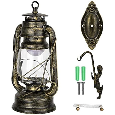 Fybida Wall Lamp, Indoor and Outdoor Wall Sconce LED Wall Light 111-240v Antique Pendant Light Wall Sconce Retro Style Iron Lamp Fixture for Study Cafe Bar Hallway(Cyan Bronze) Cover