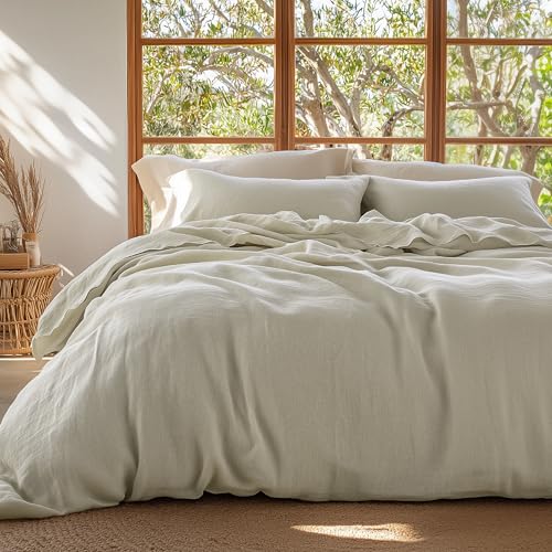 Bedsure 100% Muslin Cotton Duvet Cover King Size - Ultra-Soft, Breathable & Lightweight - Linen Like...