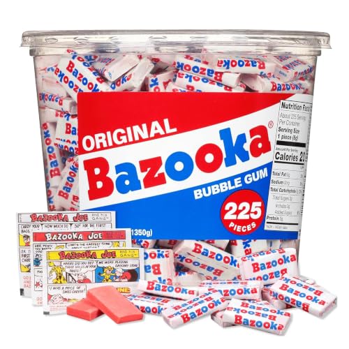 Bazooka Bubble Gum Bulk, 225 Count Tub of Chewing...
