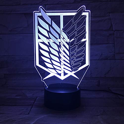 Lampara LED Manga Anime AoT Survey Cops Cambia Color USB Luz nocturna y decoración