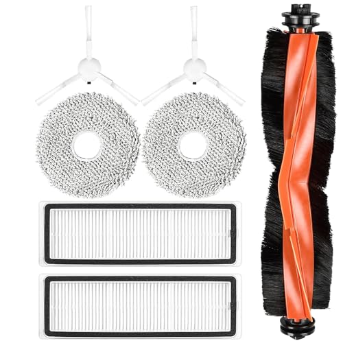 7 Stück Zubehör für Xiaomi X20+ / X10 Plus Saugroboter Ersatzteile 2 Wischpad 1 Hauptbürste 2 Seitenbürsten 2 HEPA Filter