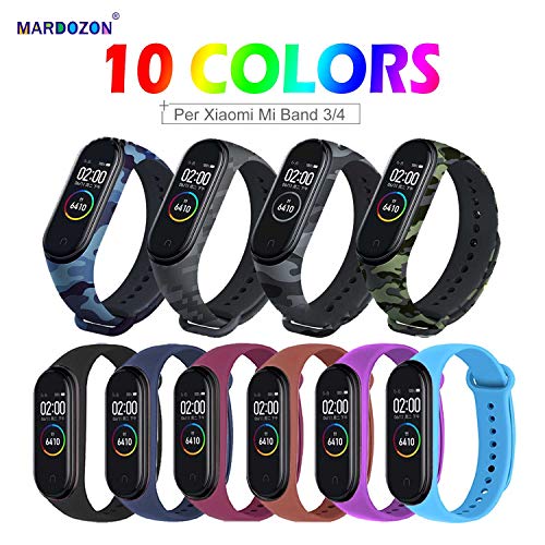 Mardozon Correa para Xiaomi Mi Band 4 / Mi Band 3 Pulsera, Coloridos Reloj Silicona Reemplazar Banda Pulsera para Xiaomi Mi Band 3/4