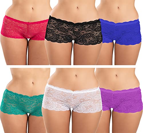 Image of FIMS - Fashion is my style Cotton Lycra Net Boy Short Panty for Womens, Mid Rise, Satin, Hipster Panties, Daily Use, Back and Front Coverage, Brief, See Main Image to Check How Many Panty You Will Get