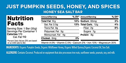 Health Warrior Pumpkin Seed Bars, Variety Pack, 12 Bars
