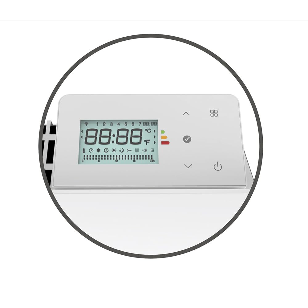 BATILEC - Radiateur Électrique LEONA Verre 1000W Blanc - Inertie Céramique